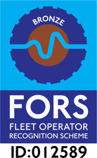 FORS Bronze accredited, operator ID 012589 — Fleet Operator Recognition Scheme